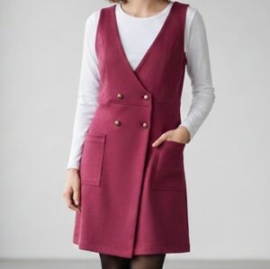 Forever 21 Burgundy Double-Breasted Mini Dress